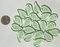 20 26x16mm Light Green Leaf Beads